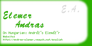 elemer andras business card